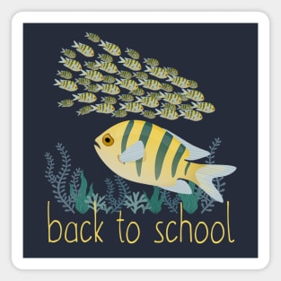 Back to school sad fish pun Magnet